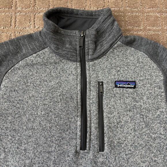 Patagonia Better Sweater Quarter-Zip Fleece Pullover Mens Size Medium Gray Hike - Picture 2 of 7